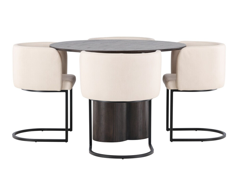 Conjunto de mesas y sillas para comedor Dallas 3986 (Marrón)