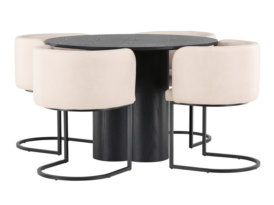 Conjunto de mesas y sillas para comedor Dallas 3986 (Negro)