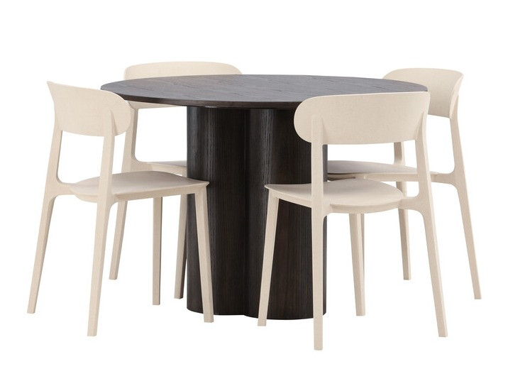 Conjunto de mesas y sillas para comedor Dallas 3987 (Marrón)