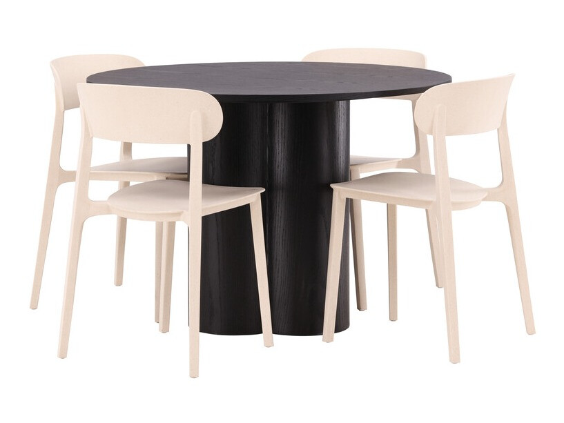 Conjunto de mesas y sillas para comedor Dallas 3987 (Negro)