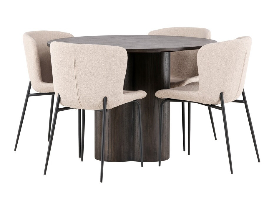 Conjunto de mesas y sillas para comedor Dallas 3989 (Beige + Negro)