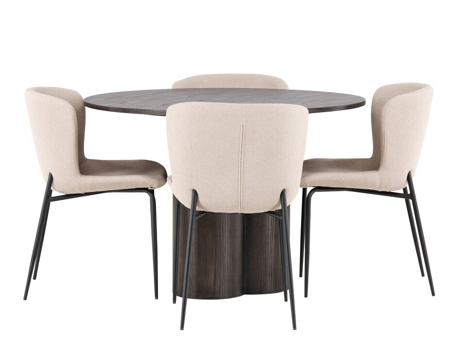 Conjunto de mesas y sillas para comedor Dallas 3989 (Beige + Negro)