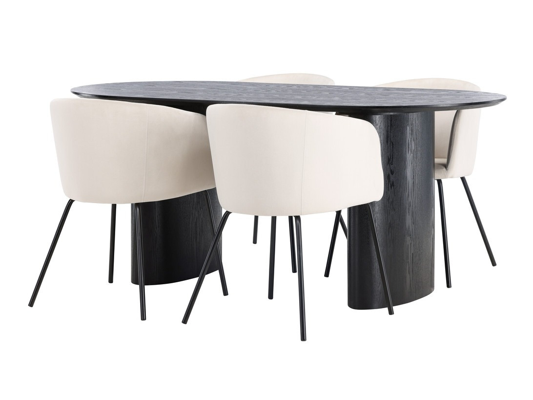 Conjunto de comedor Dallas 3992 (Negro)