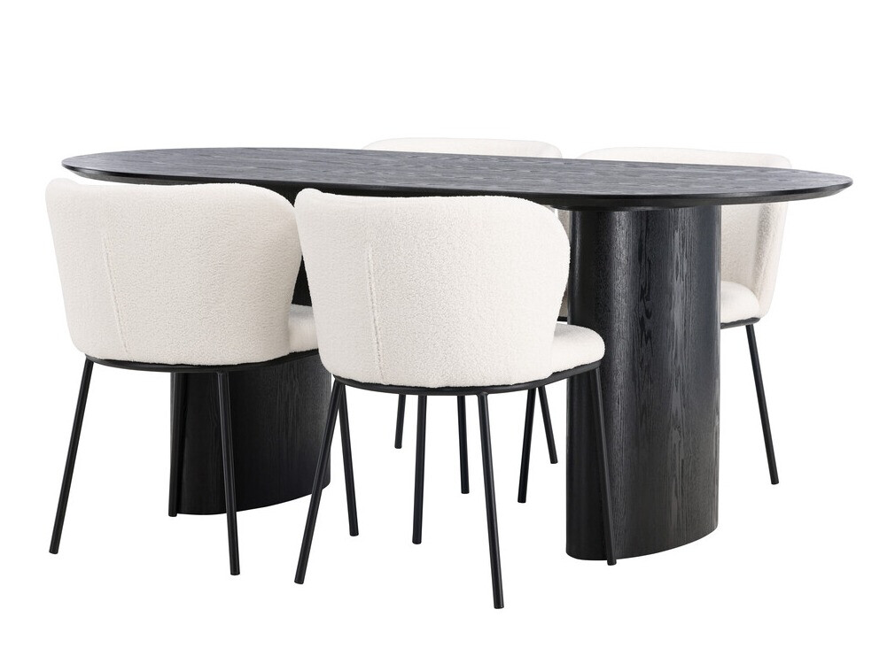 Conjunto de mesas y sillas para comedor Dallas 3990 (Negro)