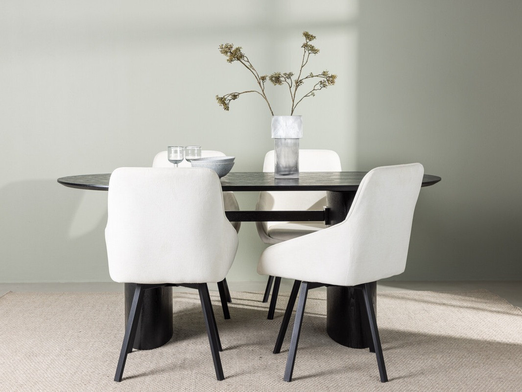 Conjunto de mesas y sillas para comedor Dallas 3991 (Negro)