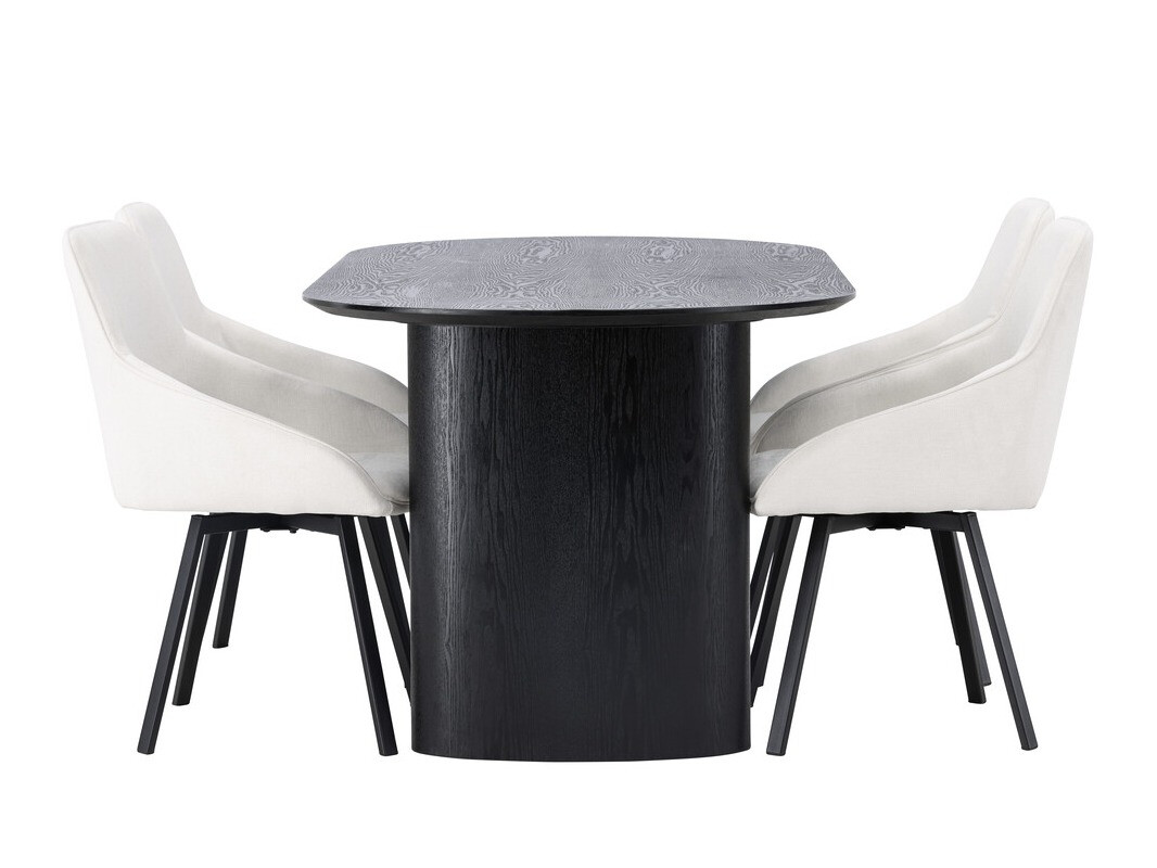 Conjunto de mesas y sillas para comedor Dallas 3991 (Negro)