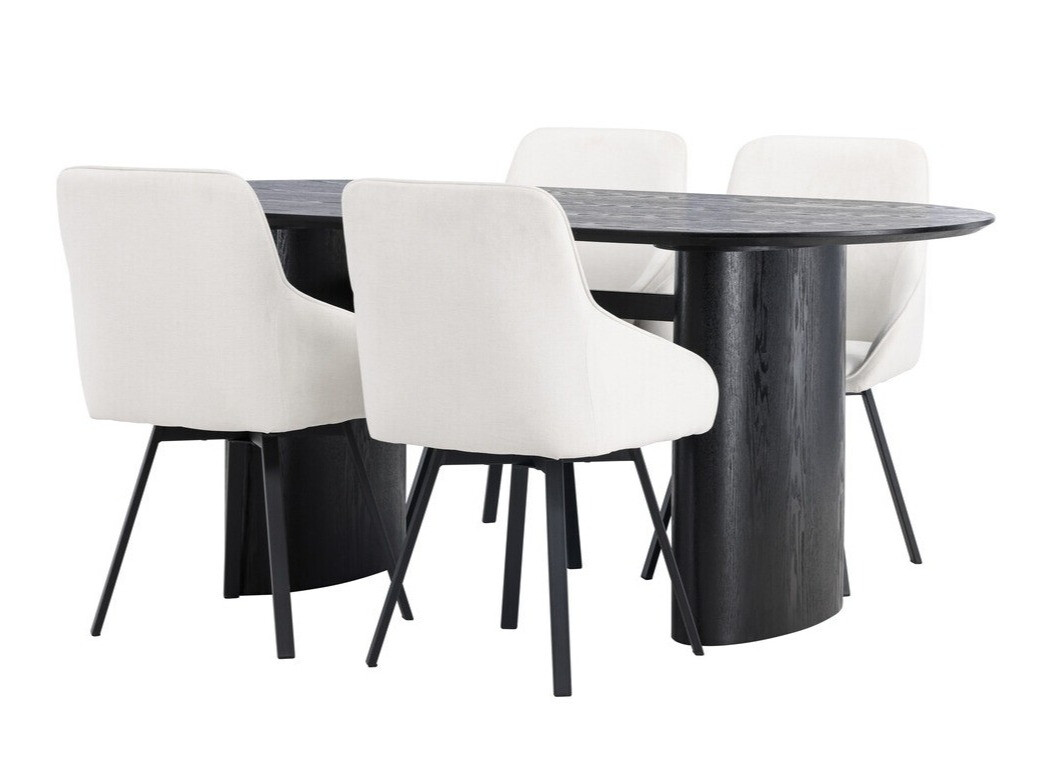 Conjunto de mesas y sillas para comedor Dallas 3991 (Negro)
