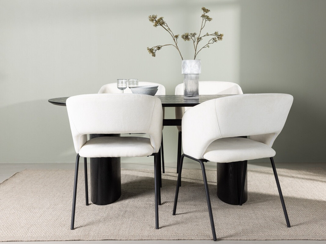 Conjunto de mesas y sillas para comedor Dallas 3993 (Negro)