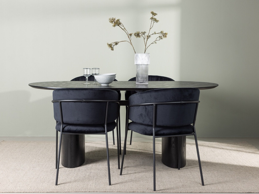 Conjunto de mesas y sillas para comedor Dallas 3994 (Negro)