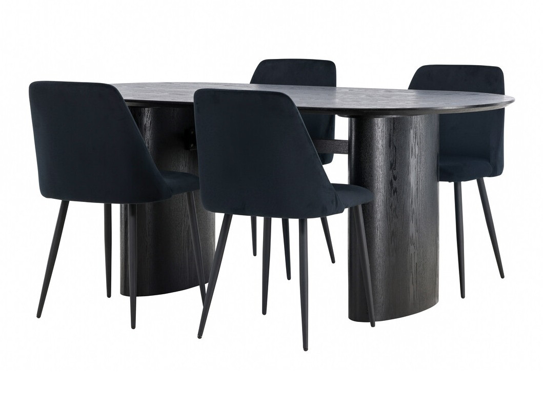 Conjunto de mesas y sillas para comedor Dallas 3995 (Negro)