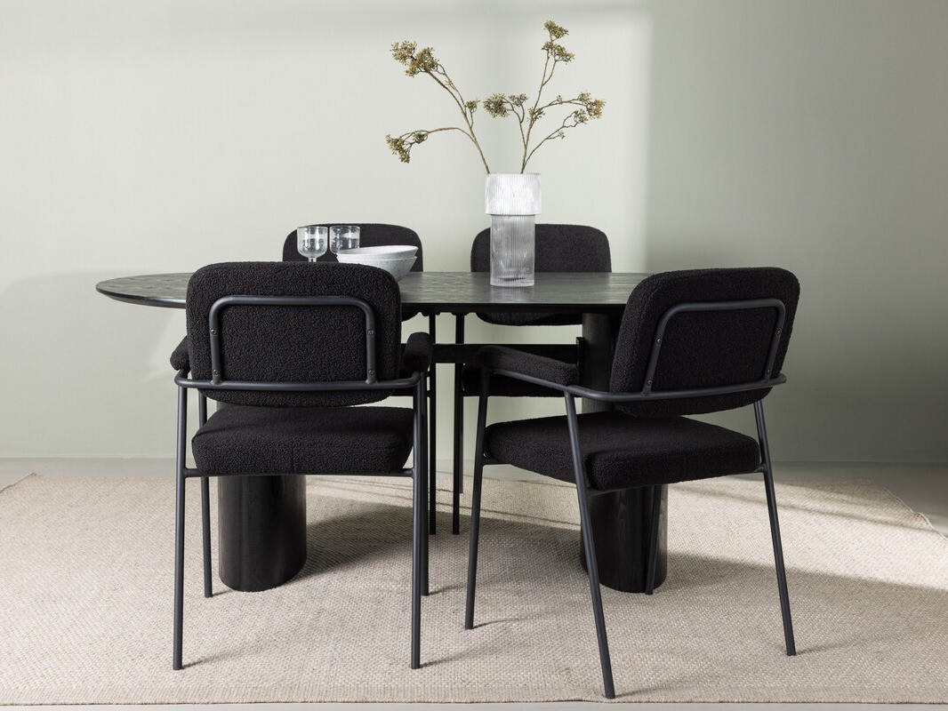 Conjunto de mesas y sillas para comedor Dallas 3996 (Negro)