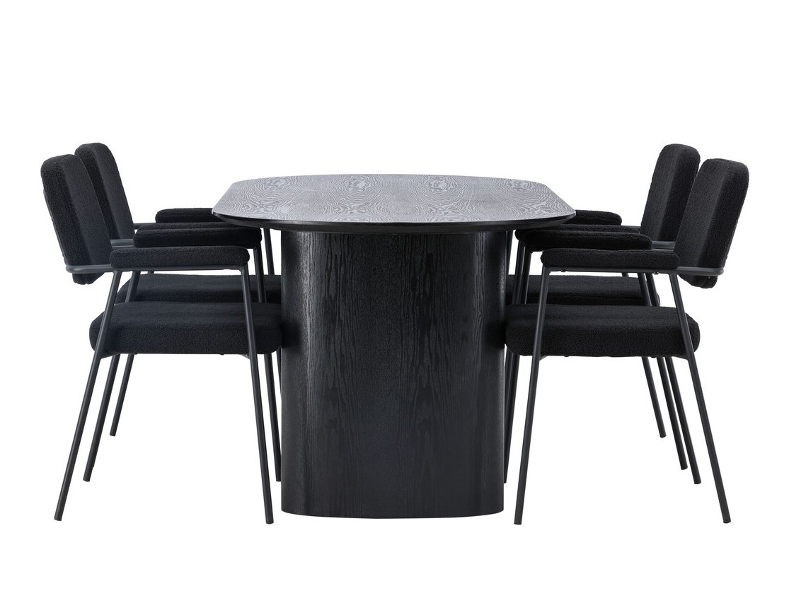 Conjunto de mesas y sillas para comedor Dallas 3996 (Negro)