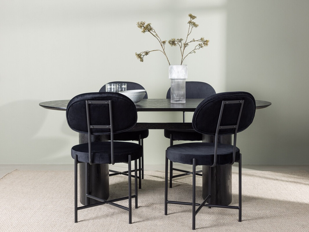 Conjunto de mesas y sillas para comedor Dallas 3997 (Negro)