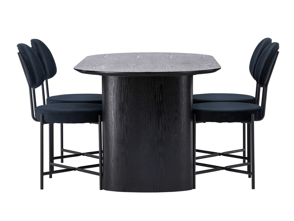 Conjunto de mesas y sillas para comedor Dallas 3997 (Negro)