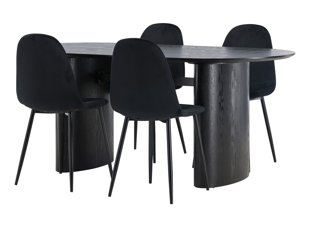 Conjunto de mesas y sillas para comedor Dallas 3998 (Negro)