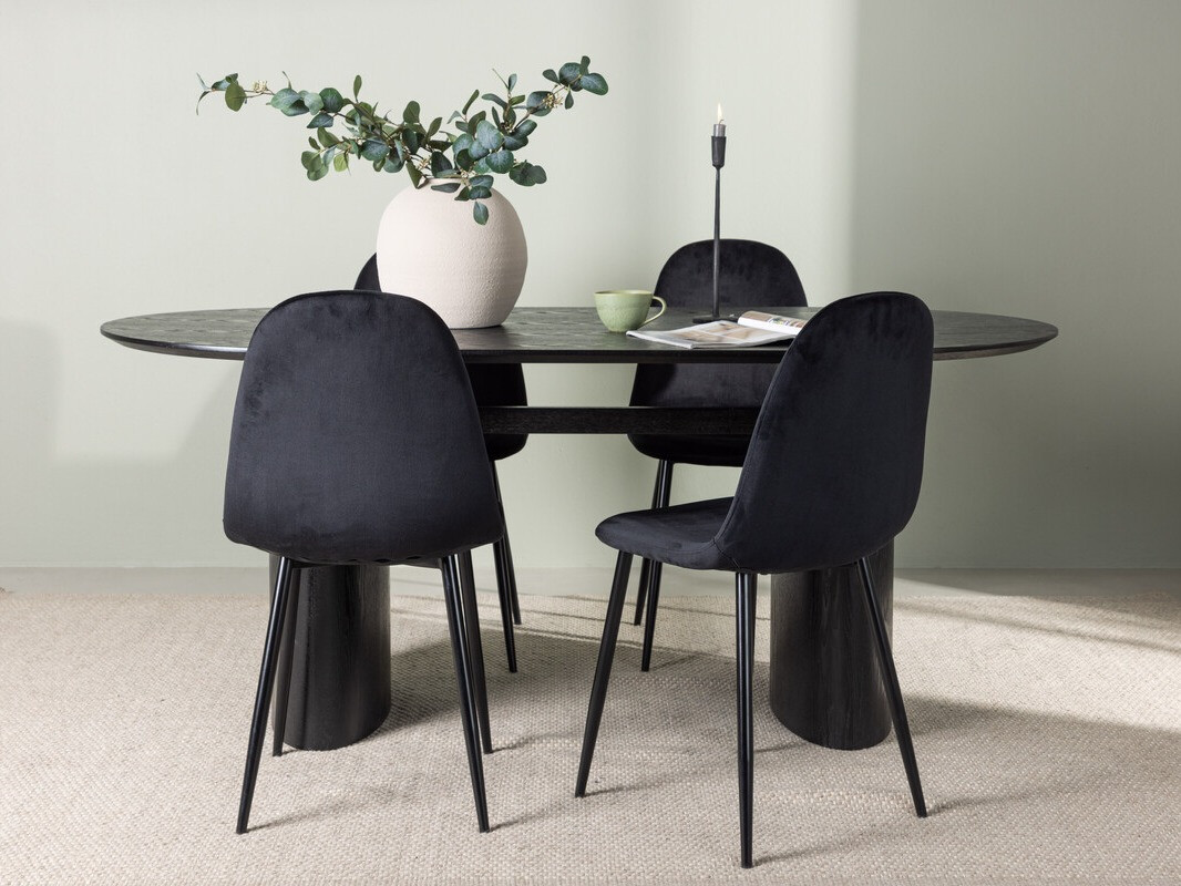 Conjunto de mesas y sillas para comedor Dallas 3998 (Negro)