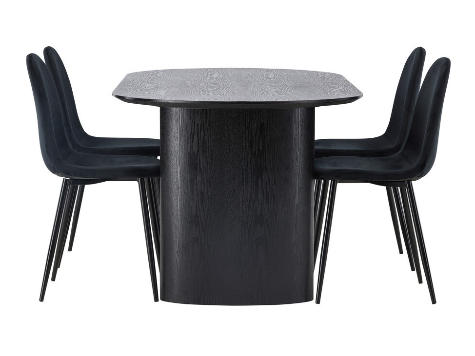 Conjunto de mesas y sillas para comedor Dallas 3998 (Negro)