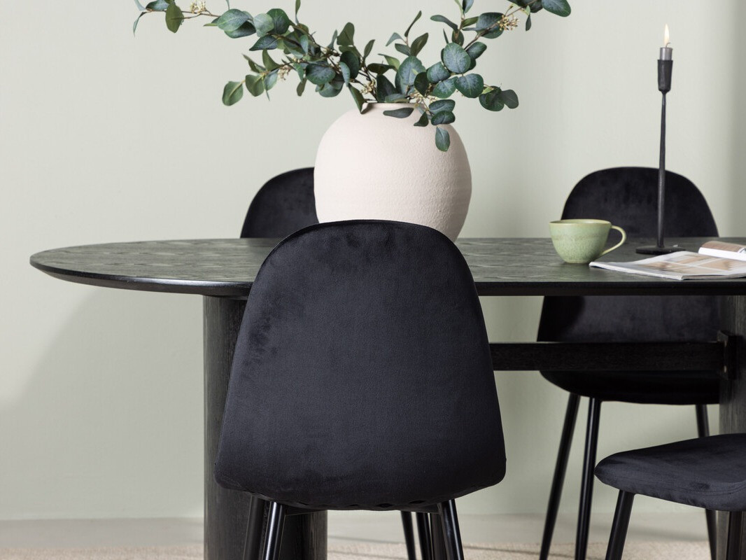 Conjunto de mesas y sillas para comedor Dallas 3998 (Negro)