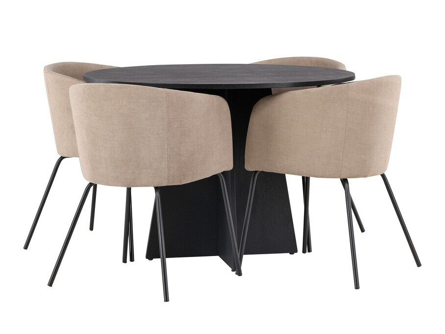 Conjunto de comedor Dallas 4006 (Beige + Negro)