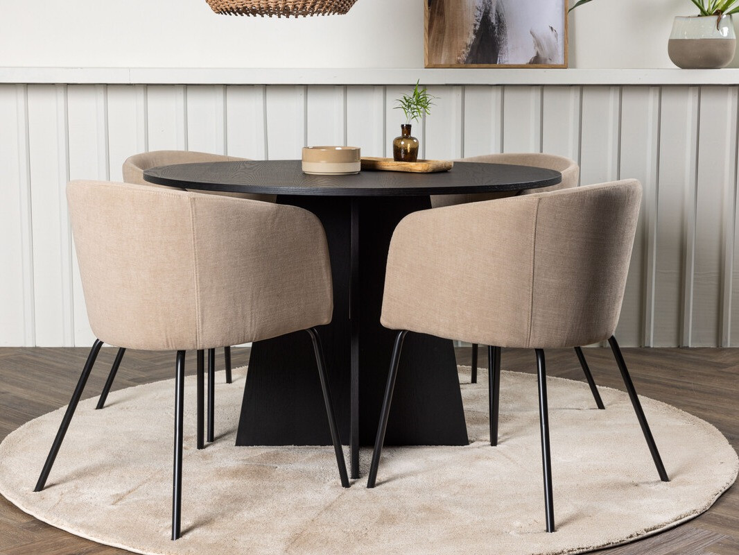 Conjunto de comedor Dallas 4006 (Beige + Negro)