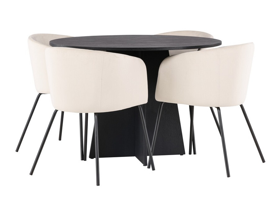 Conjunto de mesas y sillas para comedor Dallas 4006 (Crema + Negro)