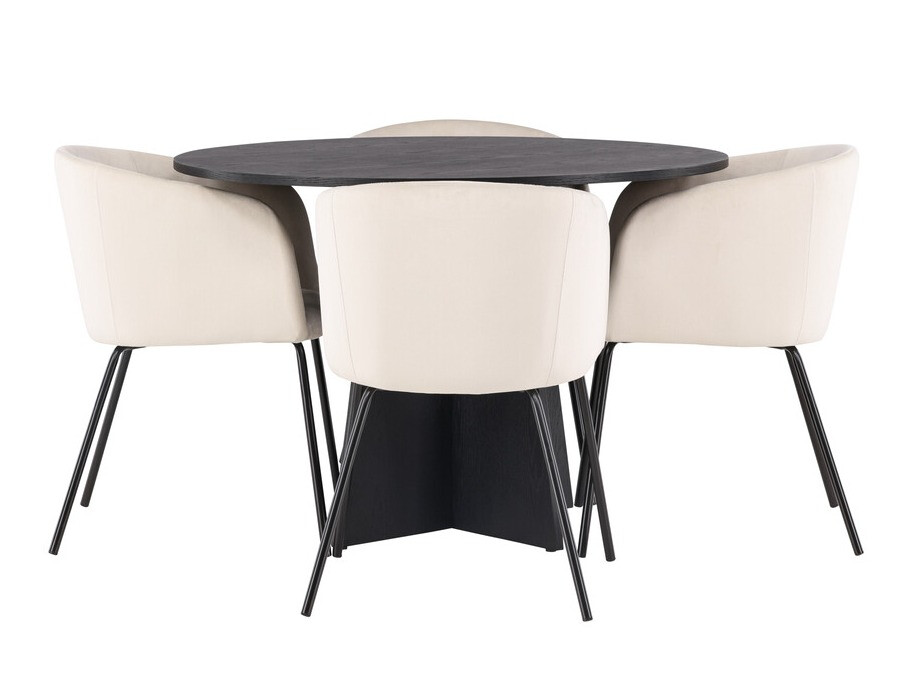 Conjunto de mesas y sillas para comedor Dallas 4006 (Crema + Negro)