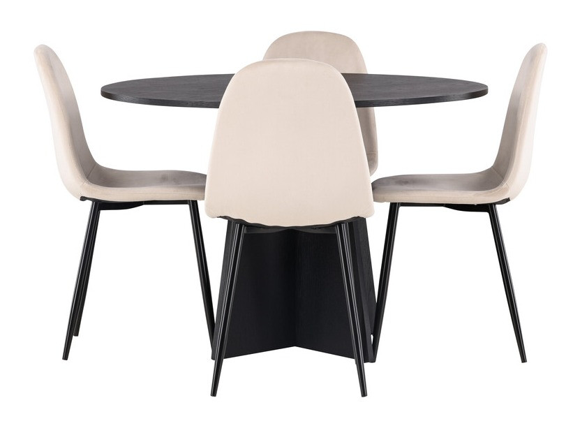 Conjunto de mesas y sillas para comedor Dallas 4008 (Beige + Negro)