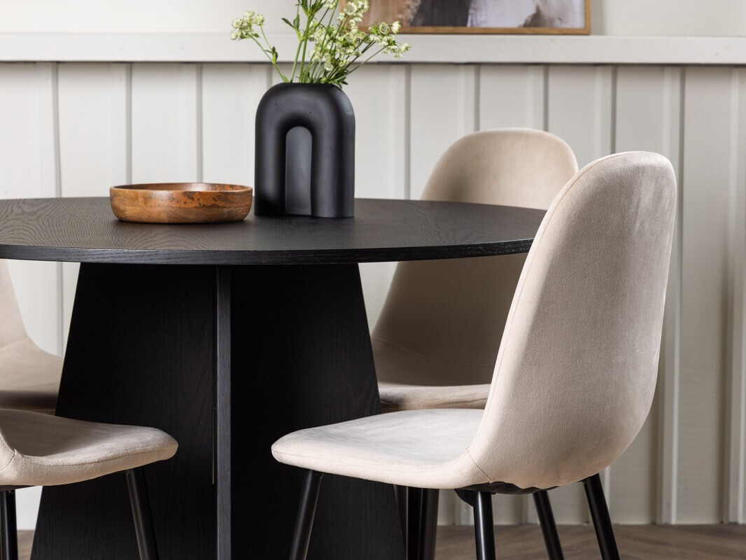 Conjunto de mesas y sillas para comedor Dallas 4008 (Beige + Negro)