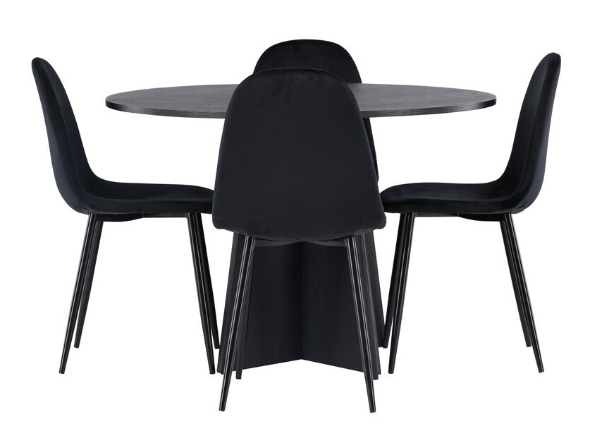 Conjunto de mesas y sillas para comedor Dallas 4008 (Negro)