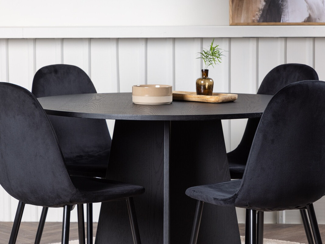 Conjunto de mesas y sillas para comedor Dallas 4008 (Negro)