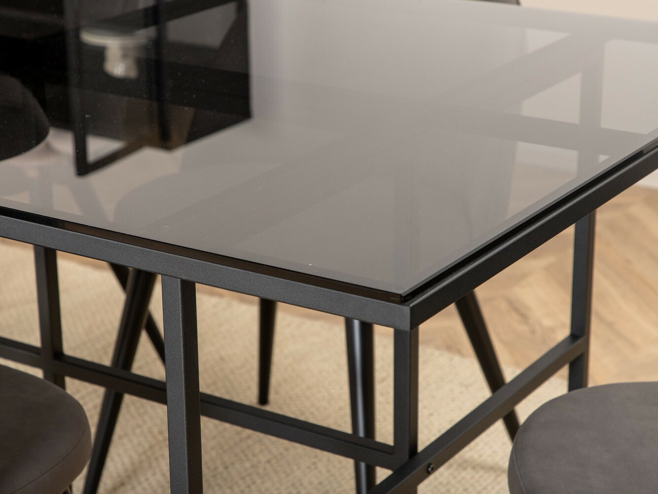 Conjunto de mesas y sillas para comedor Dallas 3042 (Gris oscuro + Negro)