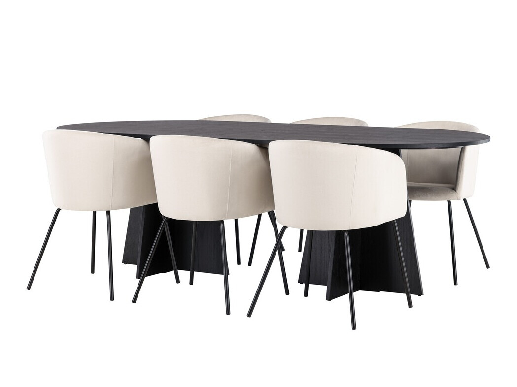 Conjunto de mesas y sillas para comedor Dallas 4019 (Crema)