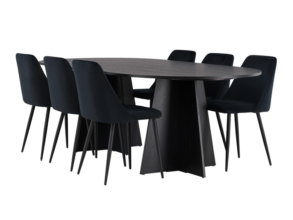 Conjunto de mesas y sillas para comedor Dallas 4020 (Negro)