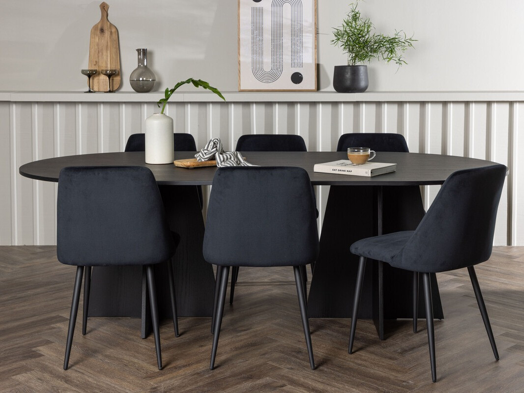 Conjunto de mesas y sillas para comedor Dallas 4020 (Negro)