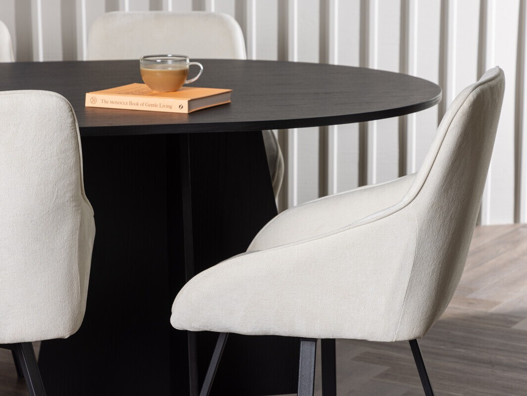 Conjunto de mesas y sillas para comedor Dallas 4021 (Beige + Negro)