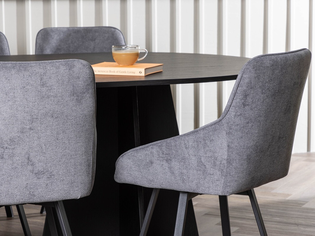 Conjunto de mesas y sillas para comedor Dallas 4021 (Gris + Negro)