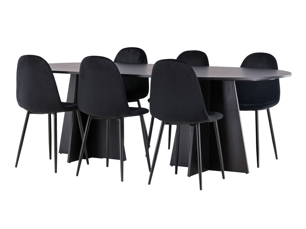 Conjunto de mesas y sillas para comedor Dallas 4032 (Negro)