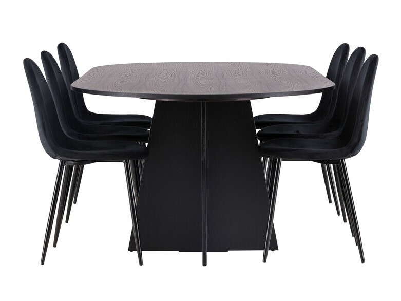 Conjunto de mesas y sillas para comedor Dallas 4032 (Negro)