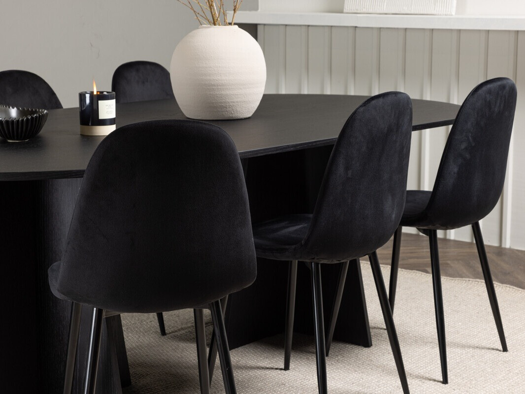 Conjunto de mesas y sillas para comedor Dallas 4032 (Negro)