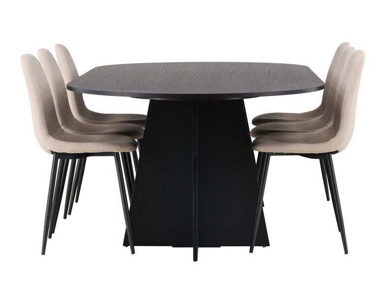 Conjunto de mesas y sillas para comedor Dallas 4033 (Beige + Negro)
