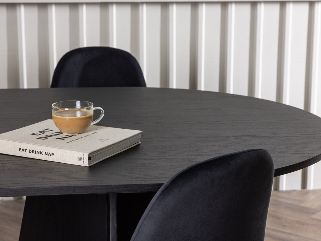 Conjunto de mesas y sillas para comedor Dallas 4033 (Negro + Plata)