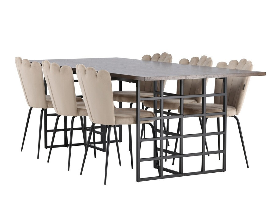 Conjunto de comedor Dallas 4042 (Marrón + Negro)