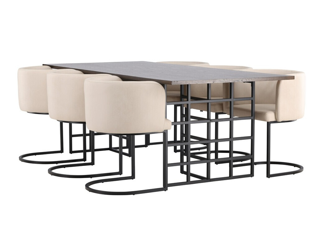 Conjunto de comedor Dallas 4043 (Marrón + Negro)