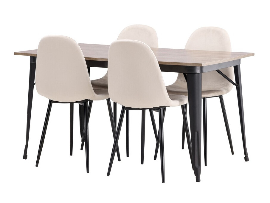 Conjunto de comedor Dallas 4046 (Beige + Negro)