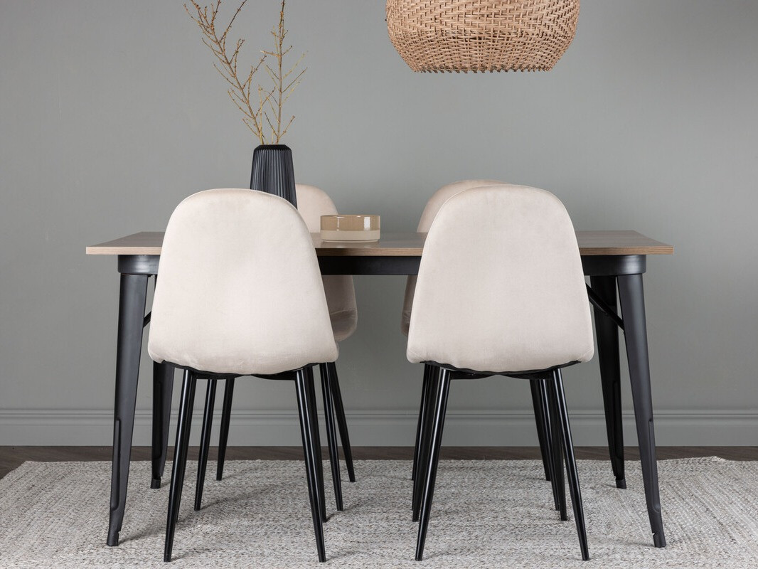 Conjunto de comedor Dallas 4046 (Beige + Negro)