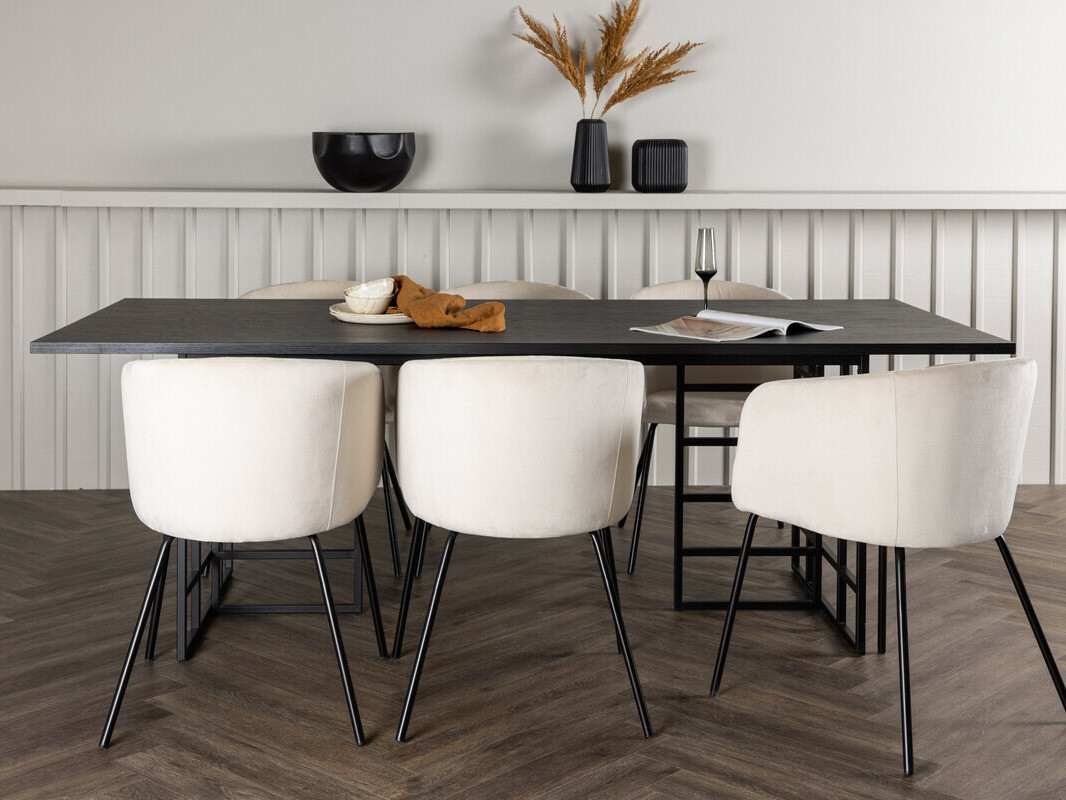 Conjunto de mesas y sillas para comedor Dallas 4041 (Negro)