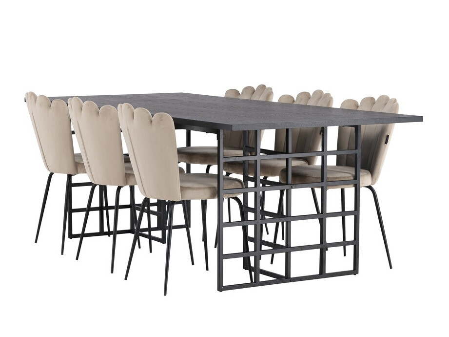 Conjunto de mesas y sillas para comedor Dallas 4042 (Negro)