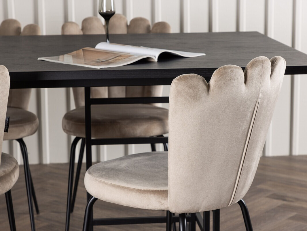 Conjunto de mesas y sillas para comedor Dallas 4042 (Negro)