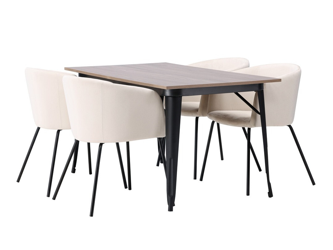 Conjunto de mesas y sillas para comedor Dallas 4044 (Crema + Negro)