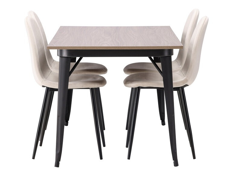 Conjunto de mesas y sillas para comedor Dallas 4046 (Beige + Negro)